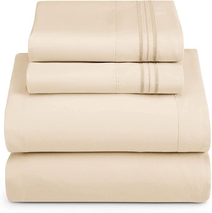 1800 Collection Microfiber Sheet Set Cream