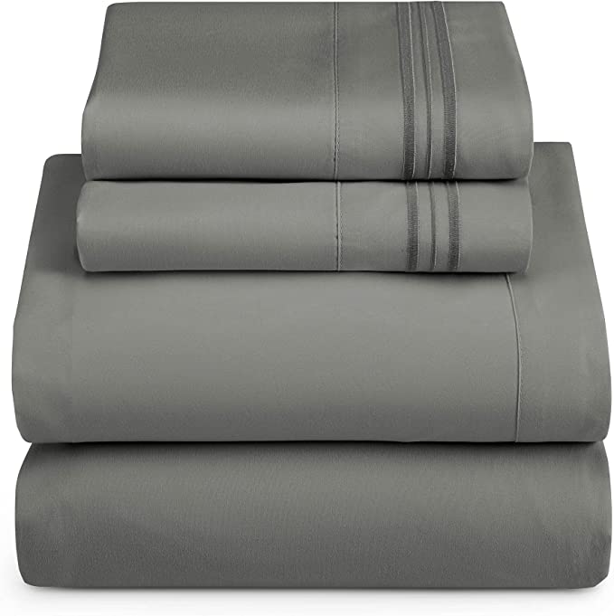 1800 Collection Microfiber Sheet Set Dark Gray