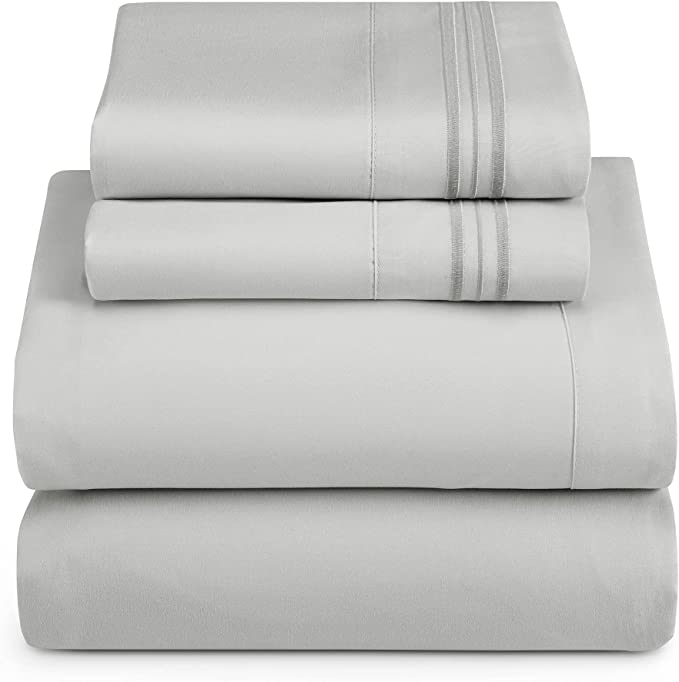 1800 Collection Microfiber Sheet Set Silver