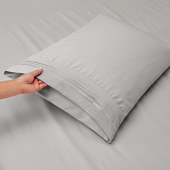 1800 Collection Microfiber Sheet Set Silver
