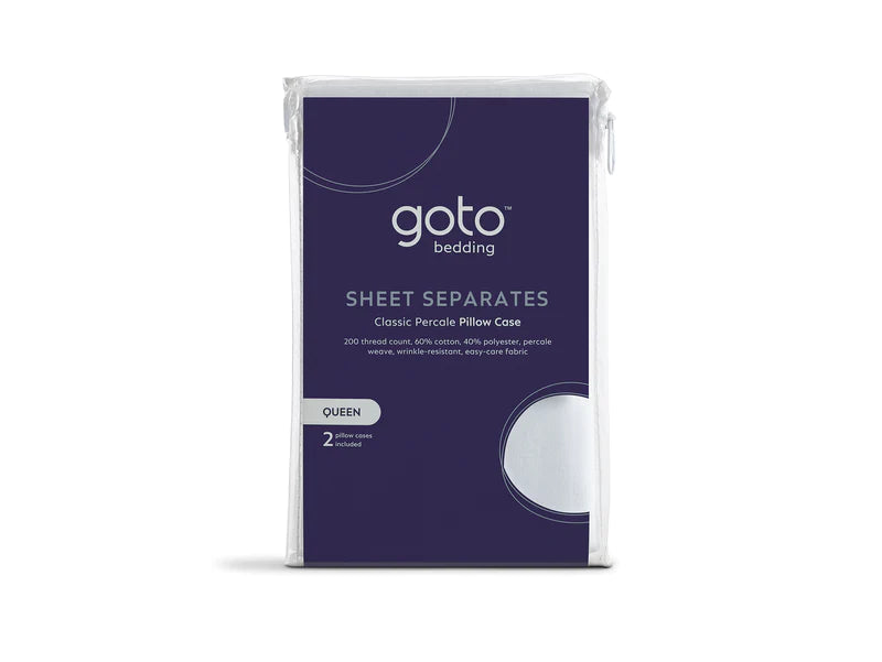 Goto® Percale 2 Pack Pillow Case
