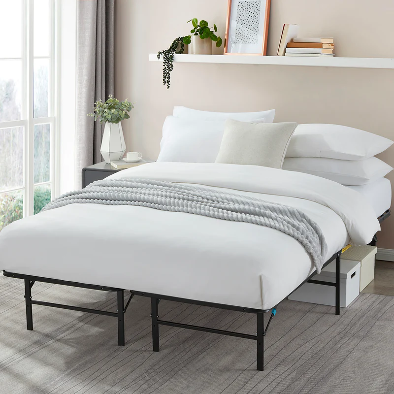 Foldable Metal Platform Storage Bed Frame