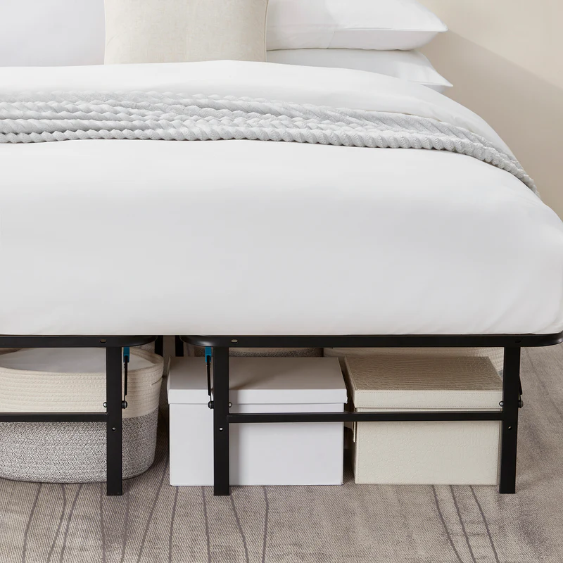 Foldable Metal Platform Storage Bed Frame