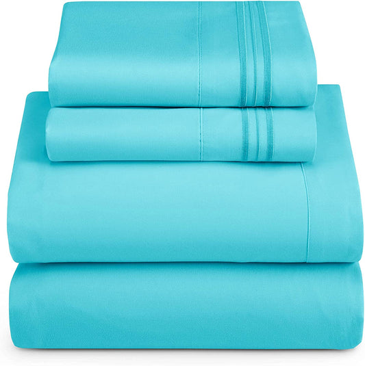 1800 Collection Microfiber Sheet Set Beach Blue