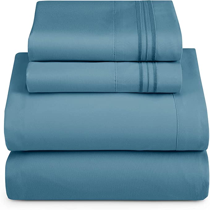 1800 Microfiber Sheet  Set Heaven Blue