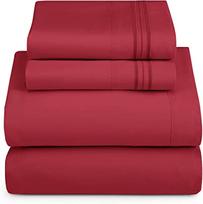 1800 Collection Microfiber Sheet Set Burgundy