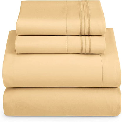 1800 Collection Microfiber Sheet Set  Harvest Gold