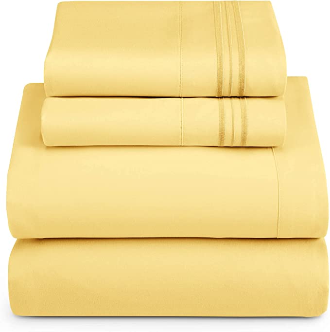 1800  Collection Microfiber Sheet Set Custard  Yellow