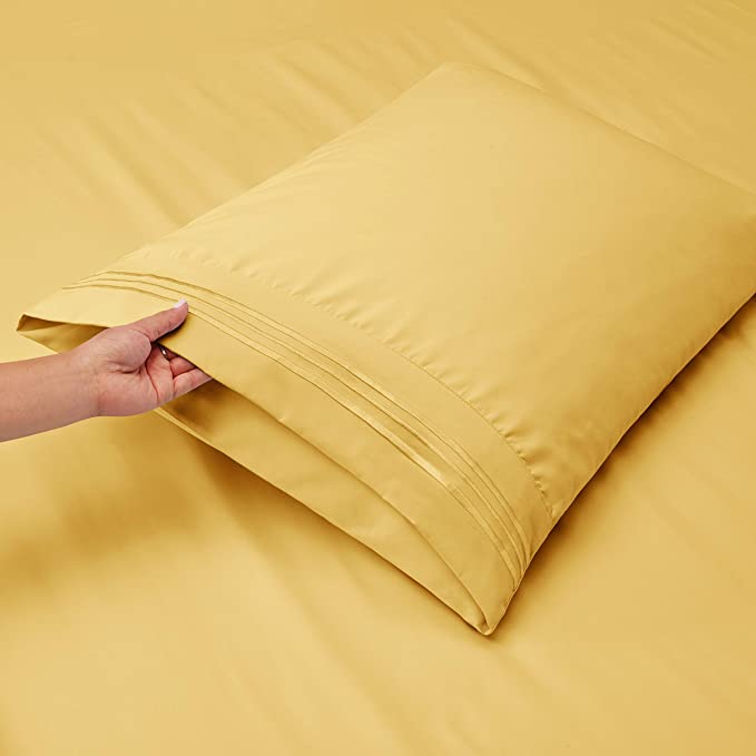 1800  Collection Microfiber Sheet Set Custard  Yellow