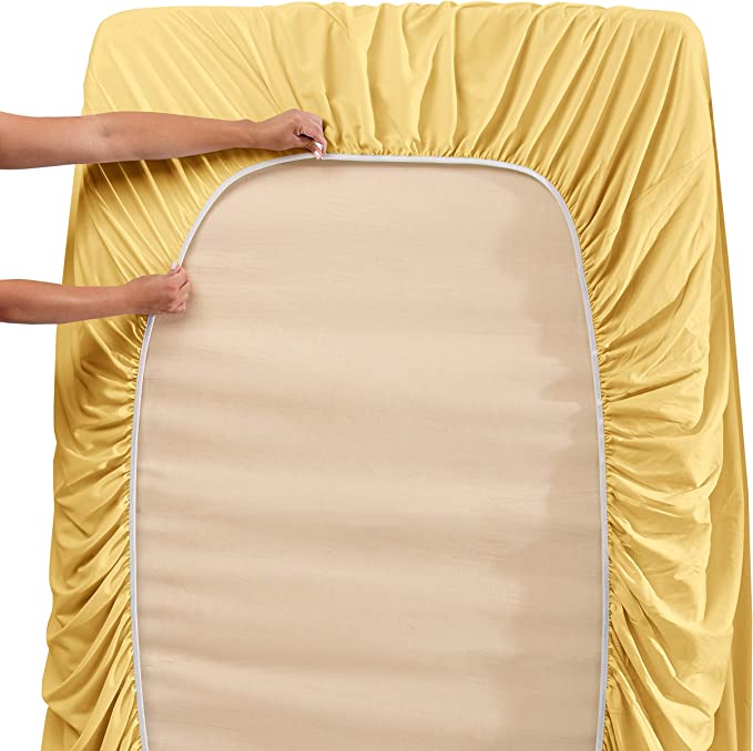 1800  Collection Microfiber Sheet Set Custard  Yellow