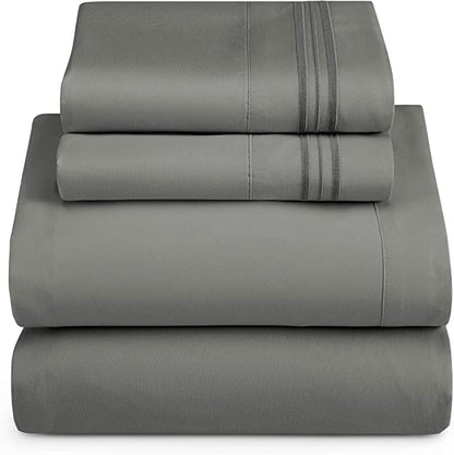 1800 Collection Microfiber Sheet Set  Dark Gray