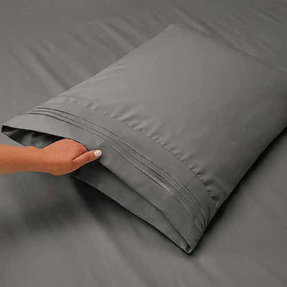 1800 Collection Microfiber Sheet Set  Dark Gray