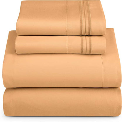 1800 Collection  Microfiber Sheet Set  Mocha Brown