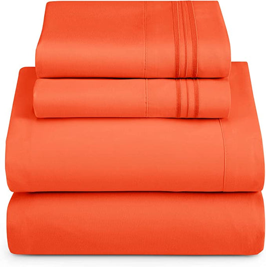 1800 Collection Microfiber Sheet Set Orange