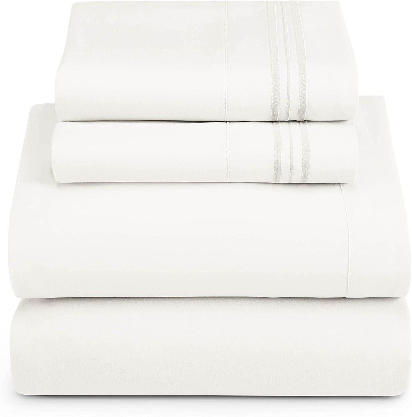 1800 Collection Microfiber Sheet Set  White